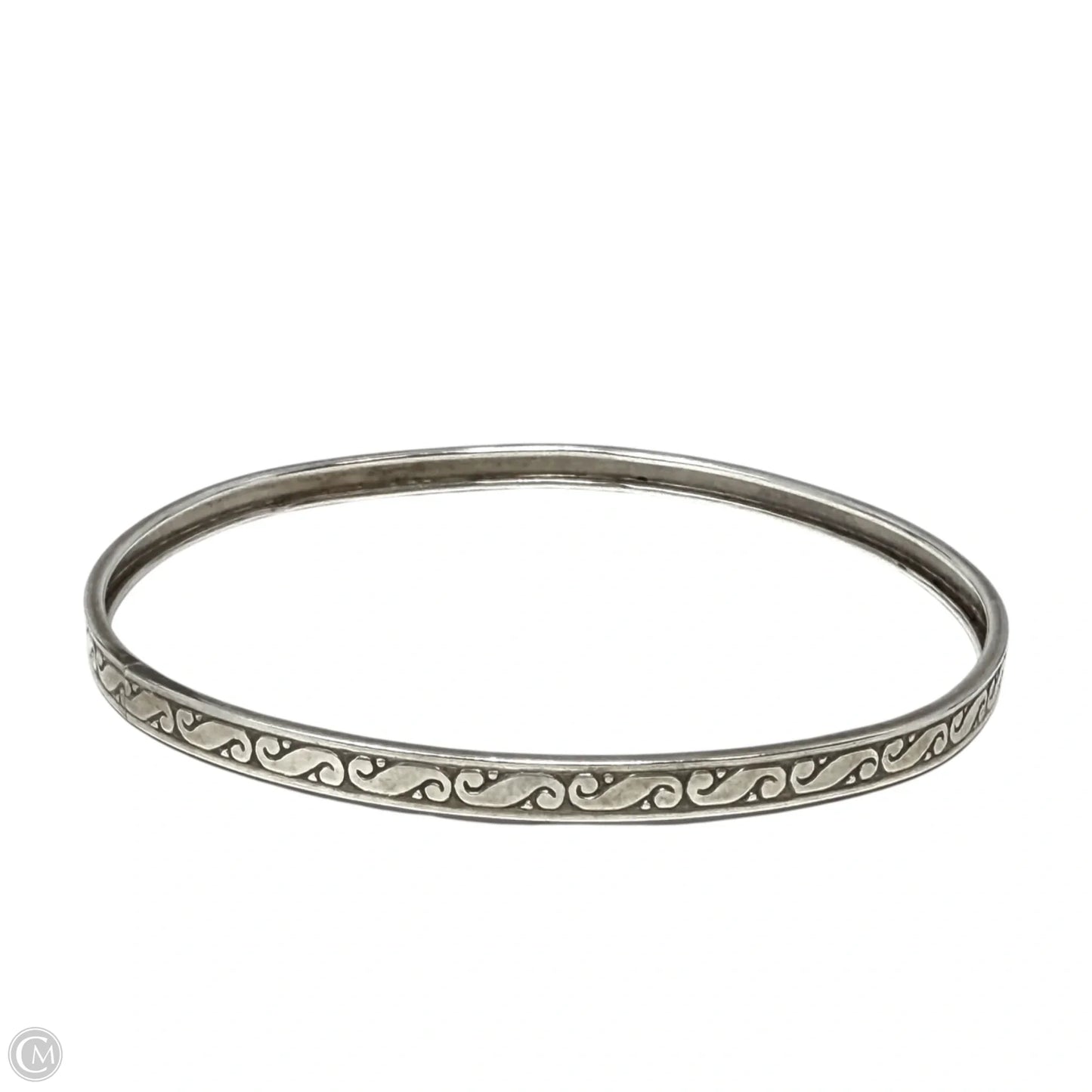 Vintage Sterling Silver S Motif Bangle Bracelet