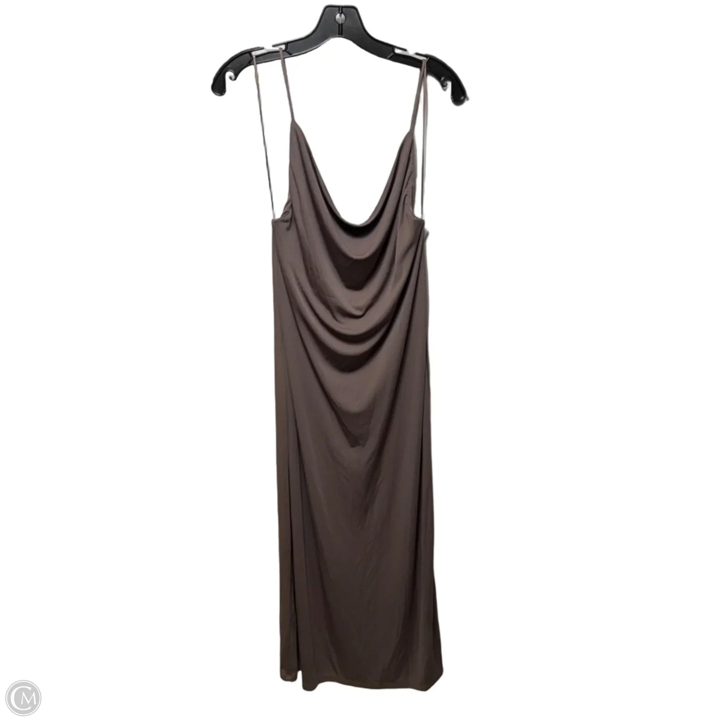 Flowing Strappy Midi Slip Dress By Zara In Taupe, Size: L