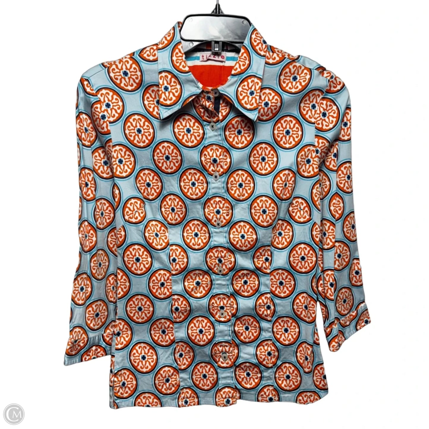 Rome Shirt By Tizzie by Dizzy Lizzie In Blue & Orange, Size: S