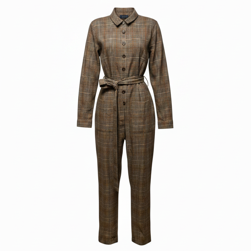 The Laura Jumpsuit By Native Youth In Plaid Pattern, Size: S