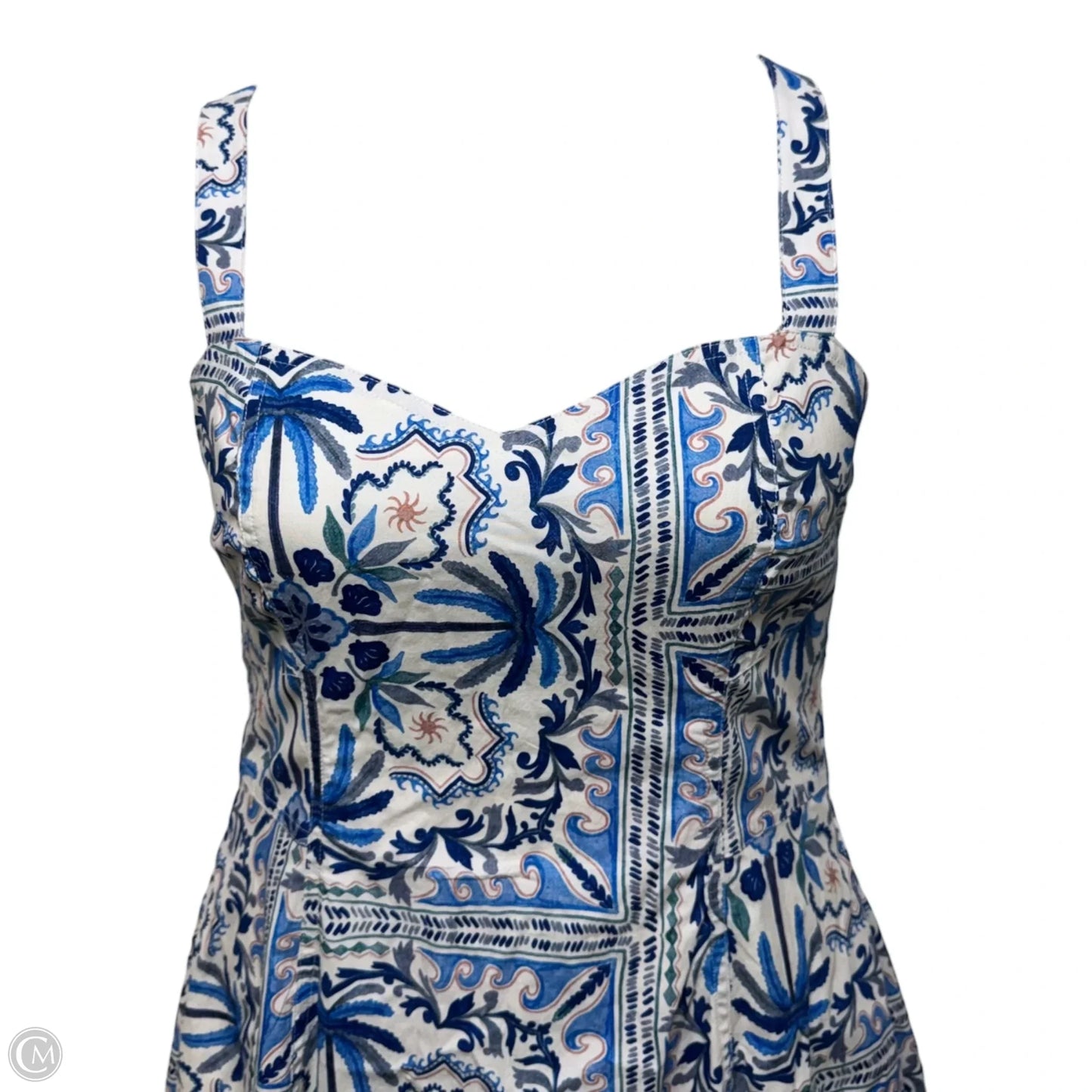 Dress Casual Midi By Avec Les Filles In Blue & Cream, Size: 12