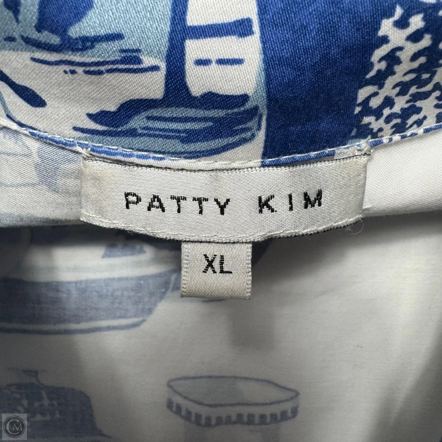 Top Long Sleeve By Patty Kim In Blue & White, Size: Xl