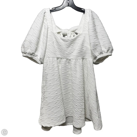 Textured Babydoll Dress Casual Short By Free People In White, Size: L