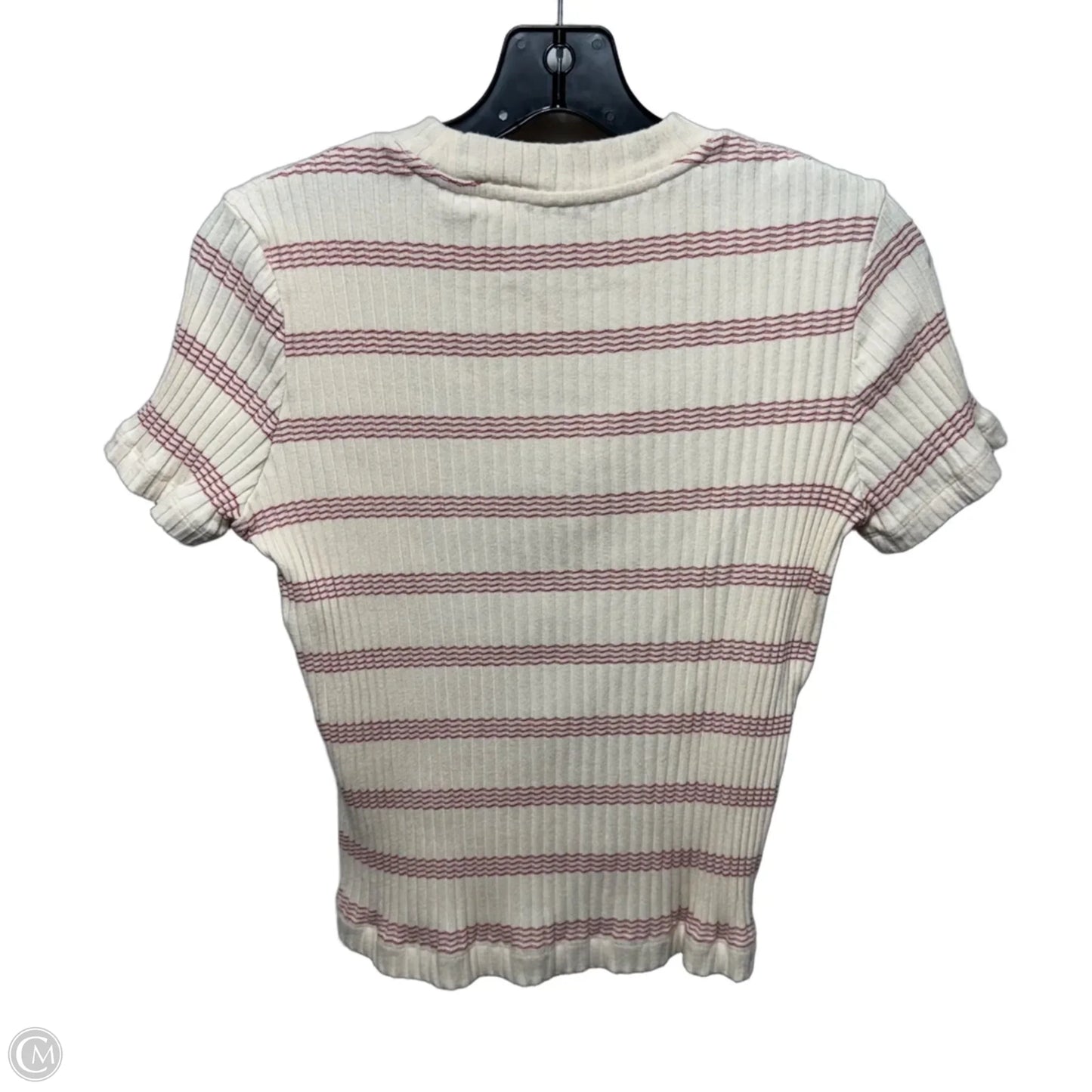 Top Short Sleeve By Vince In Cream & Red, Size: M