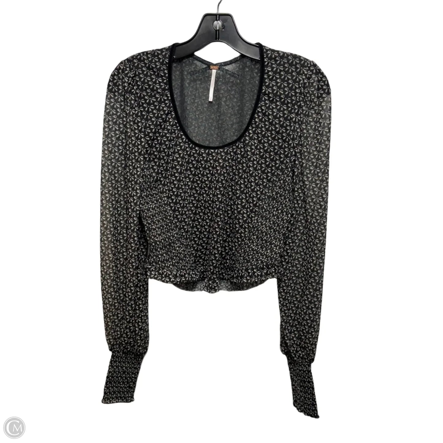 Top Long Sleeve By Free People In Black & Cream, Size: M