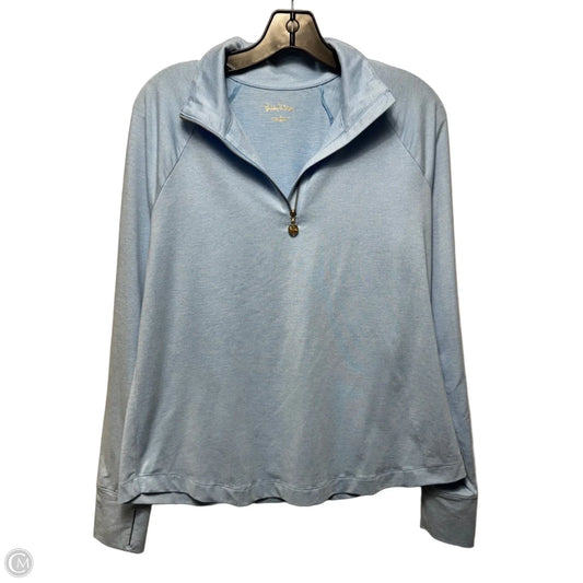 Athletic Zip Top Long Sleeve Designer By Lilly Pulitzer In Blue, Size: L