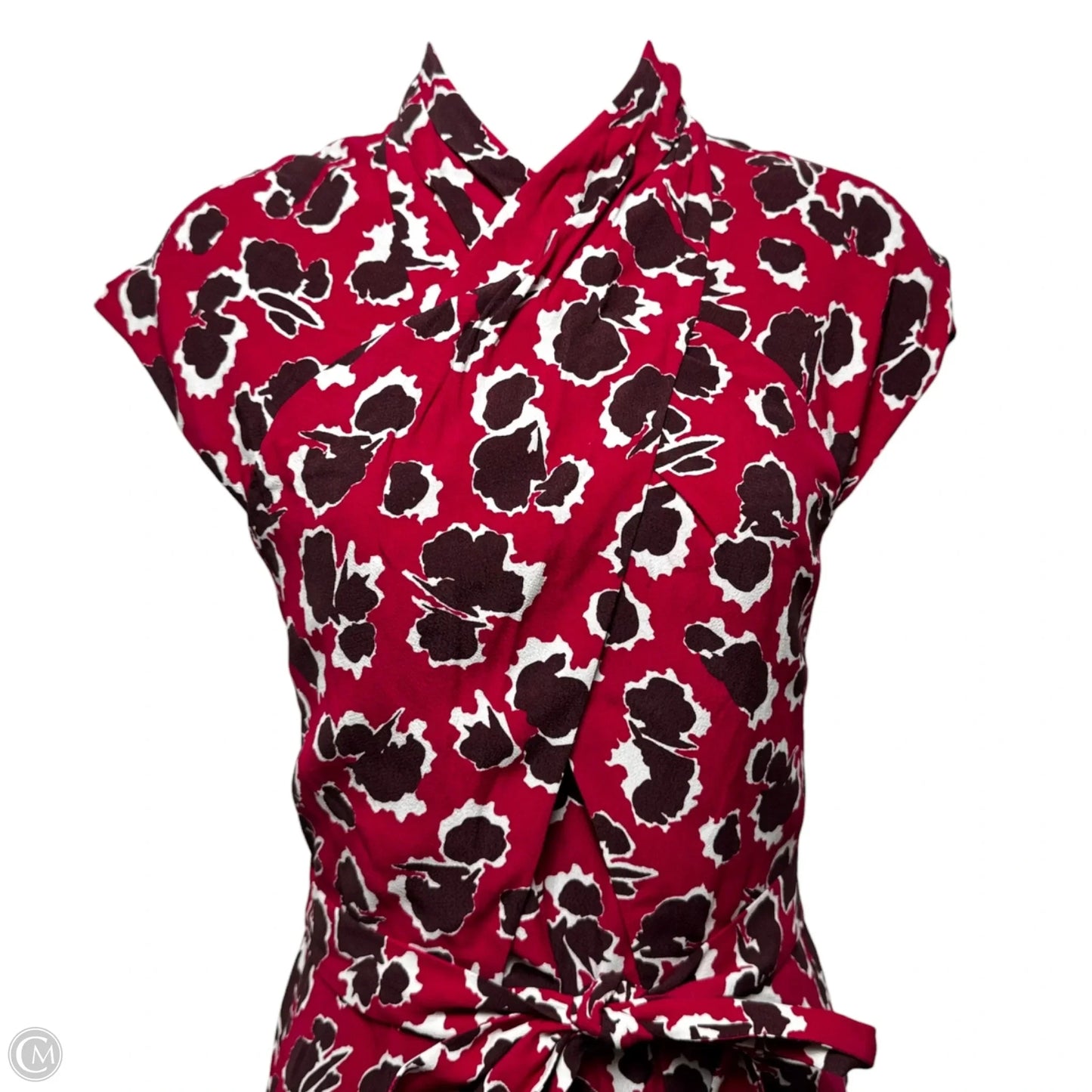 Mirabello Midi Dress By The Fold In Red & White, Size: 6