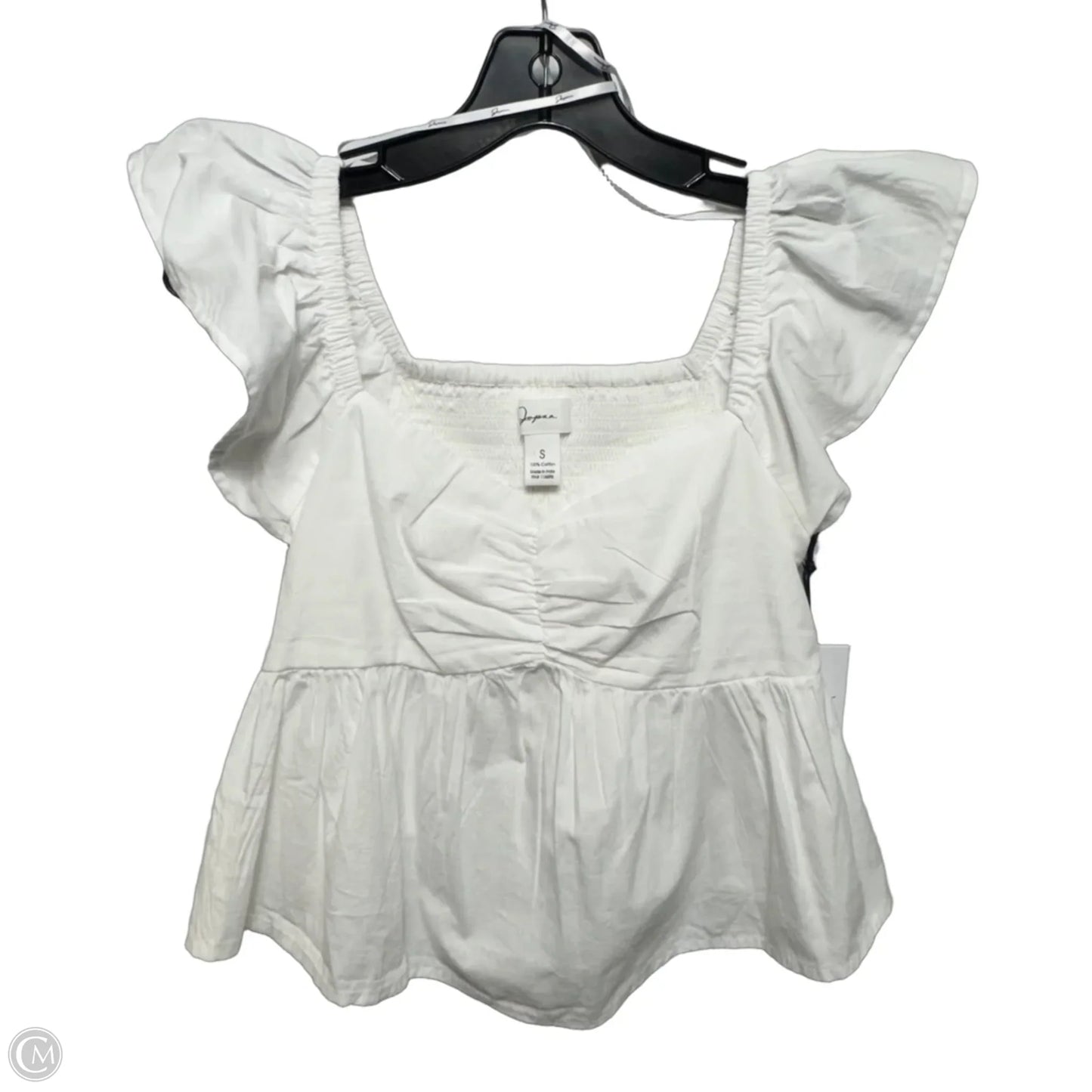 Top Short Sleeve By Japna In White, Size: S