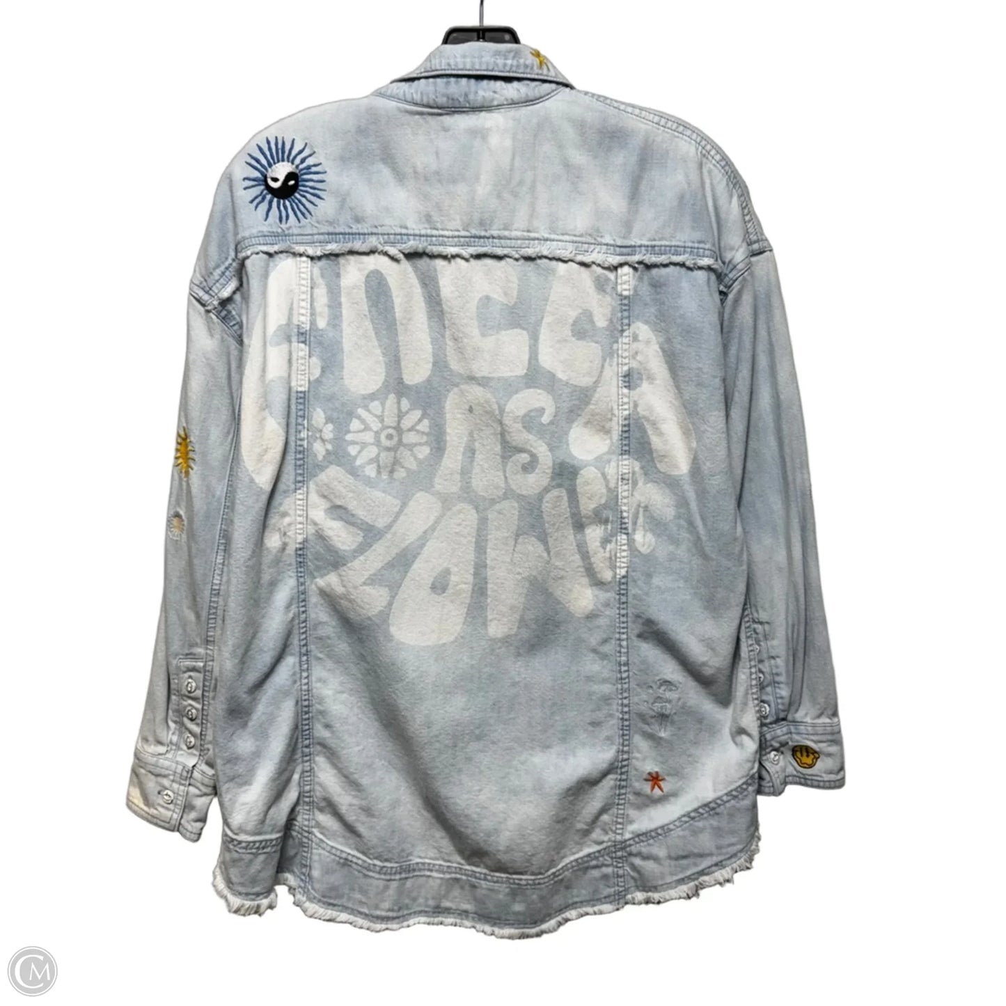 Embroidered Top Long Sleeve By We The Free In Blue Denim, Size: S