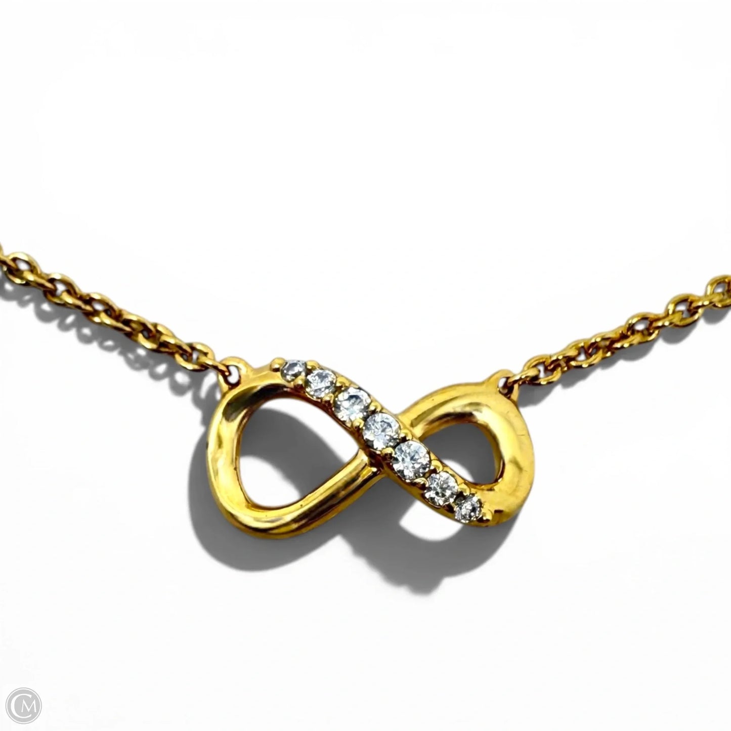 Sparkling Pavé CZ Infinity Collier Necklace In 14K Gold Over Sterling Silver By Pandora