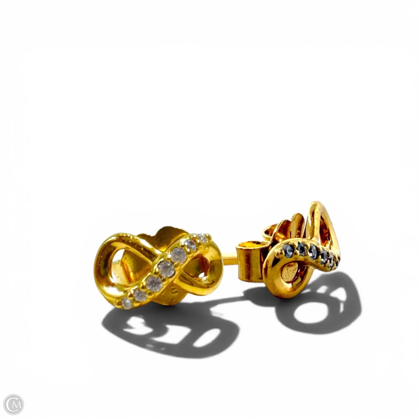 Sparkling Infinity Pavé CZ Stud Earrings In 14k Gold Over Sterling Silver By Pandora