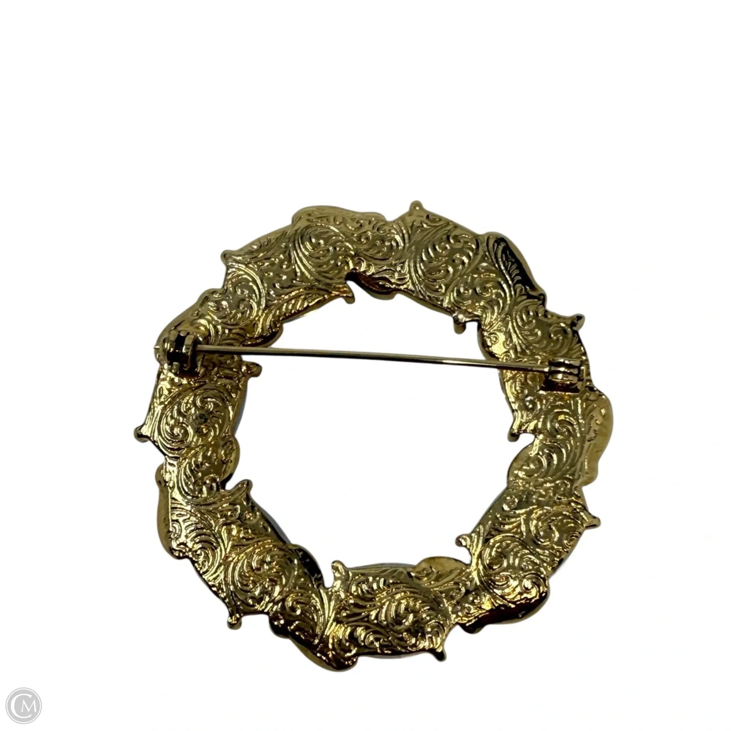 Iridescent Pink & Turquoise Wreath Brooch Pin By Two Sisters