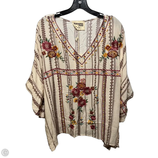 Top Short Sleeve By Savanna Jane In Floral Print, Size: 2x/3x