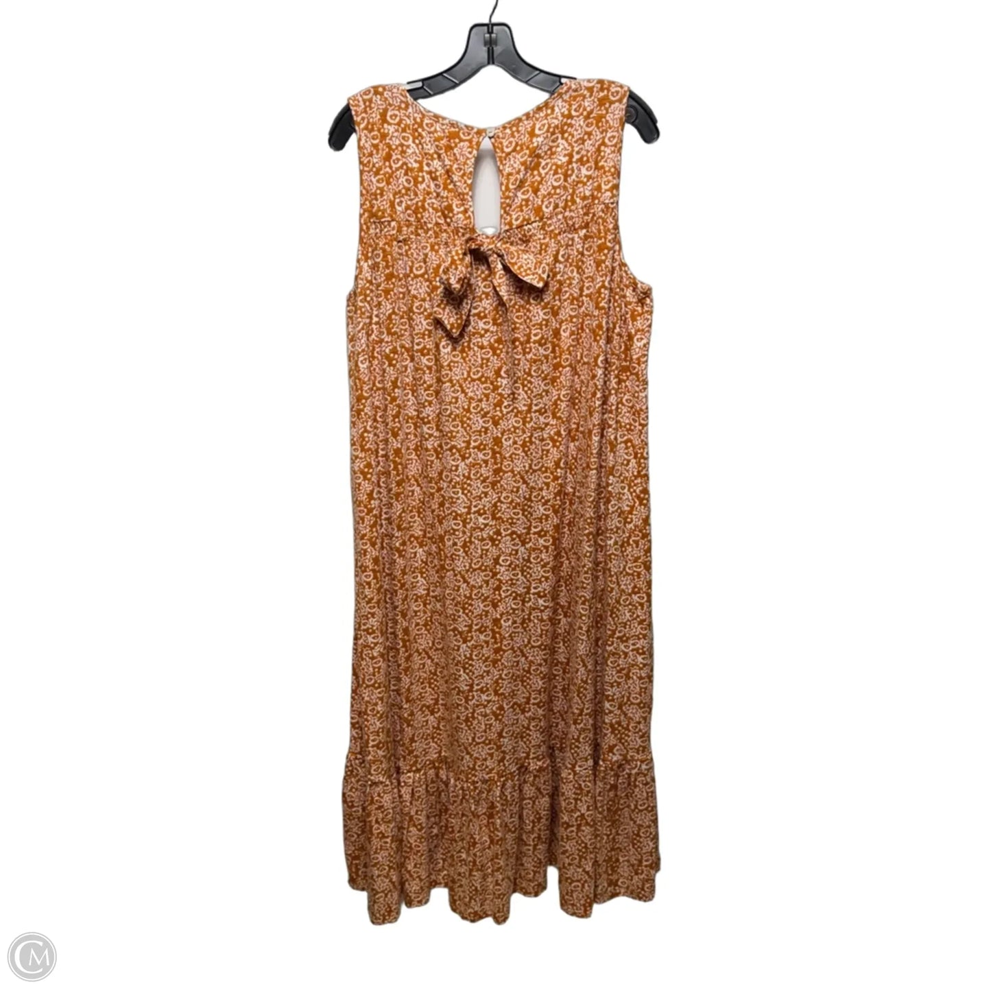 Geo Floral Maxi Dress By Wonderly In Orange & White, Size: Xl