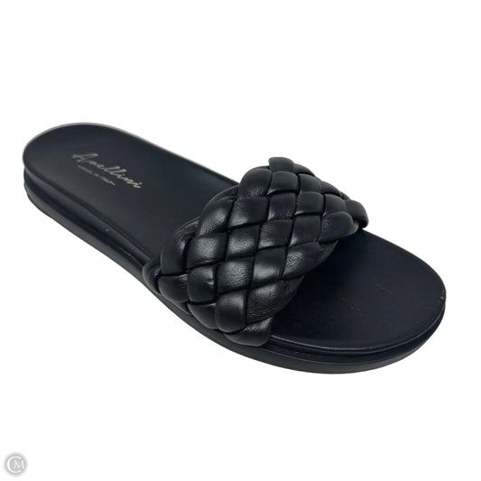 Braided Slide Sandals Flats By Avellini In Black, Size: 39
