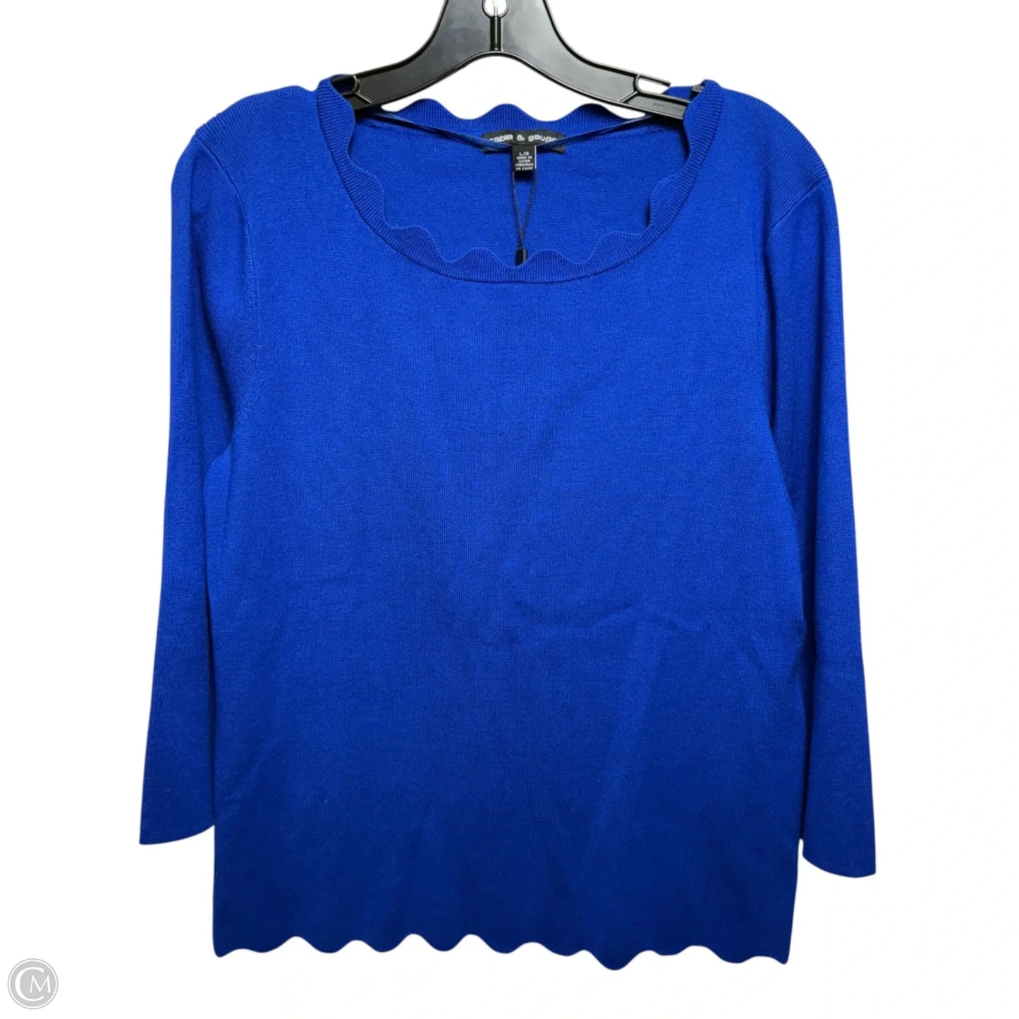 Sweater By Cable And Gauge In Blue, Size: L