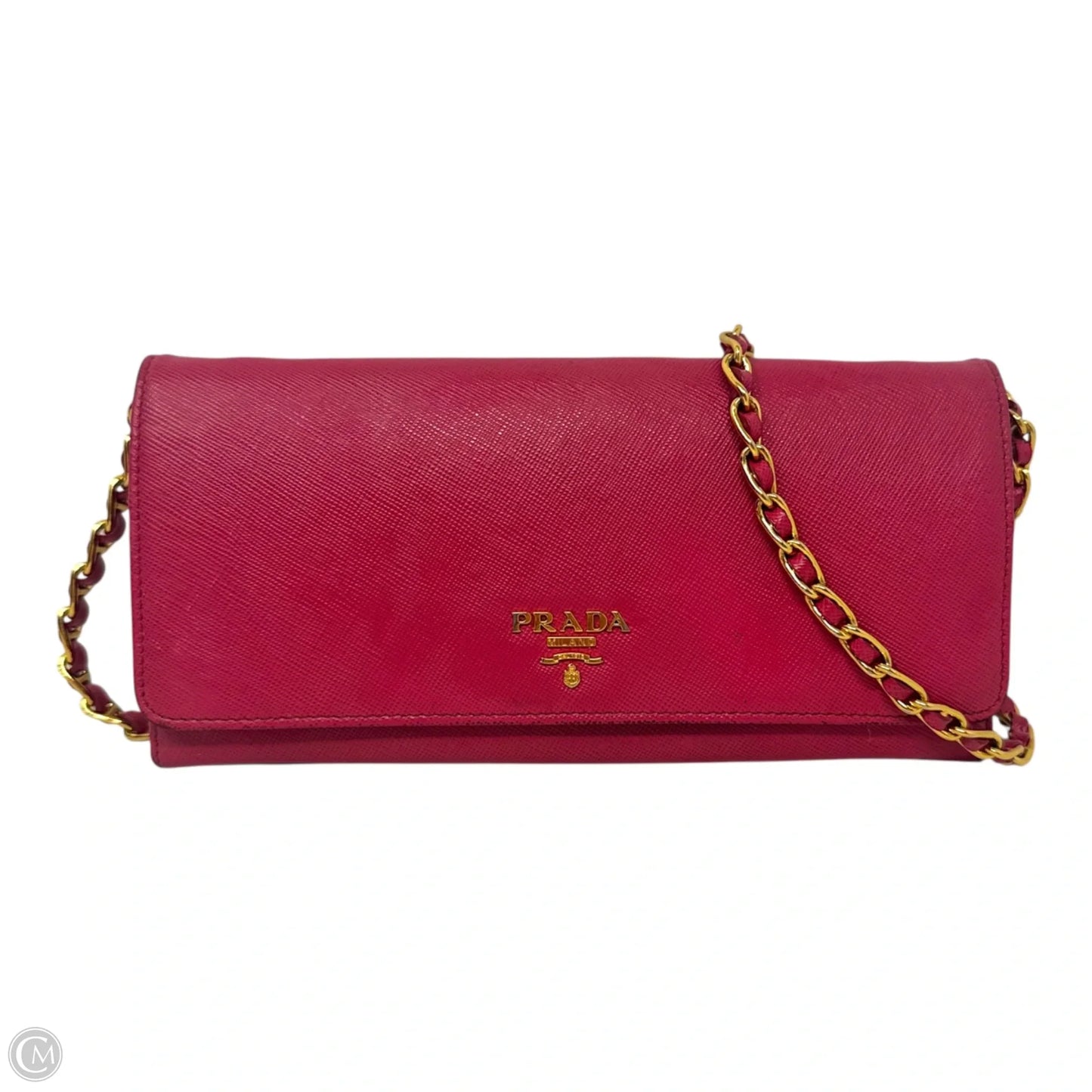 AS IS Saffiano Wallet On A Chain Crossbody Luxury Designer By Prada, Size: Small