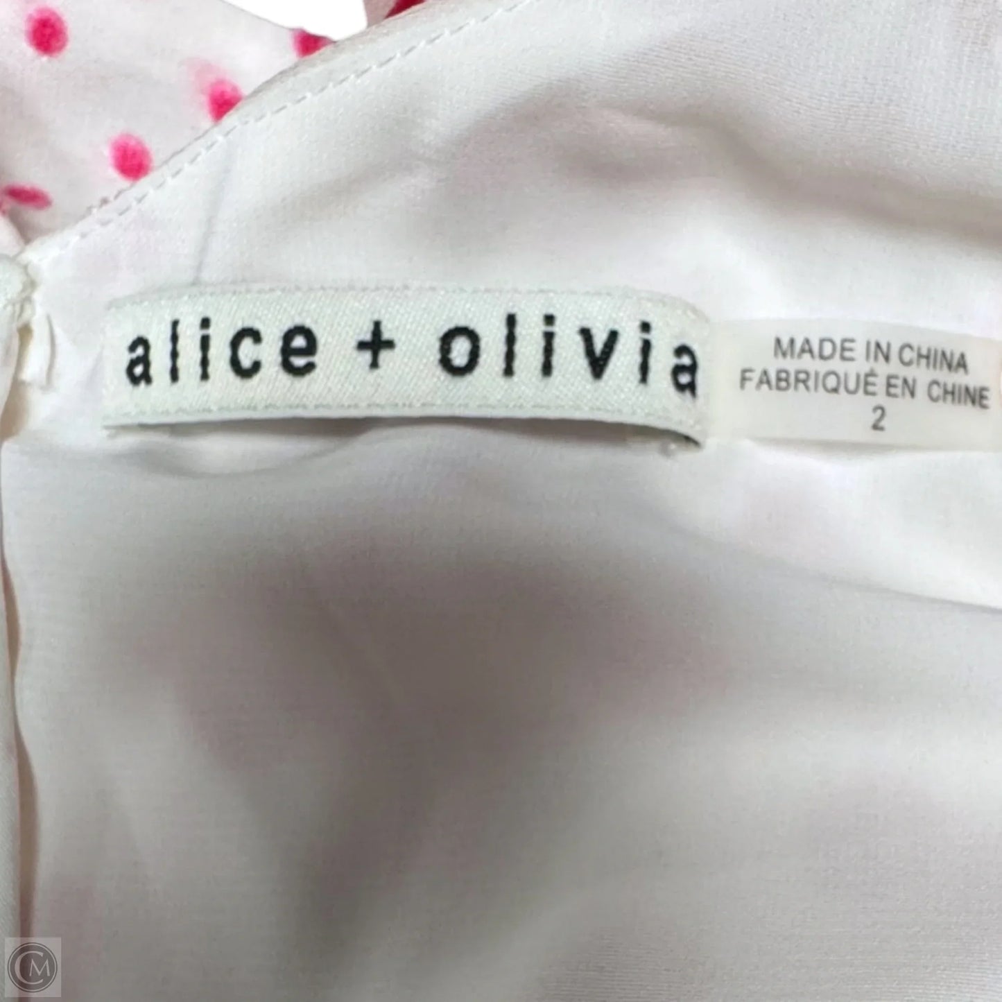 Mable Faux-Wrap Polka-Dot Midi Dress Designer By Alice + Olivia In Polkadot Pattern, Size: 2