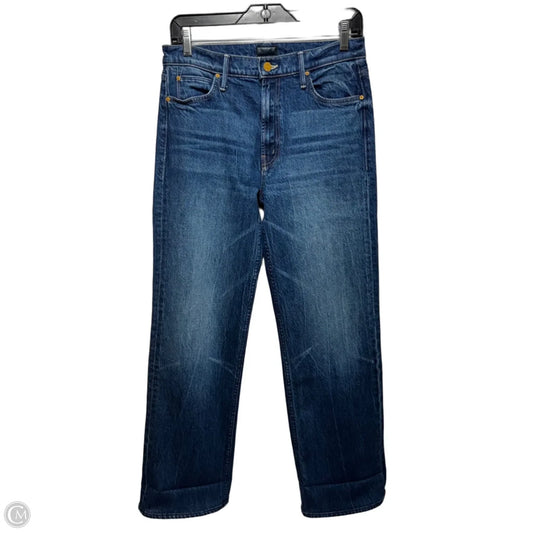 Checkerboard Duster Flood Cuff Jeans Straight By Mother In Blue Denim, Size: 2
