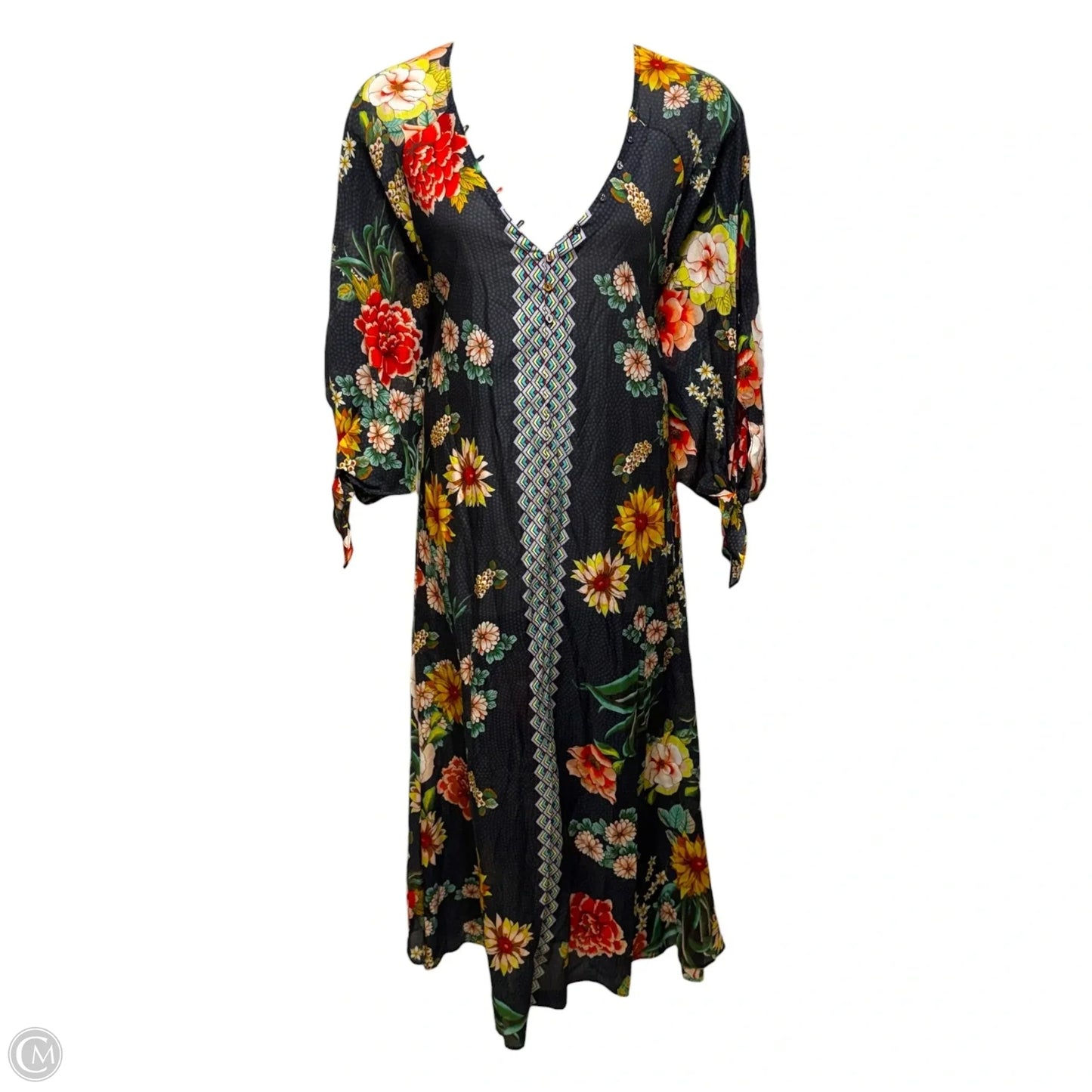 Women’s Floral Border Long Dress By Johnny Was In Floral Print, Size: 1X