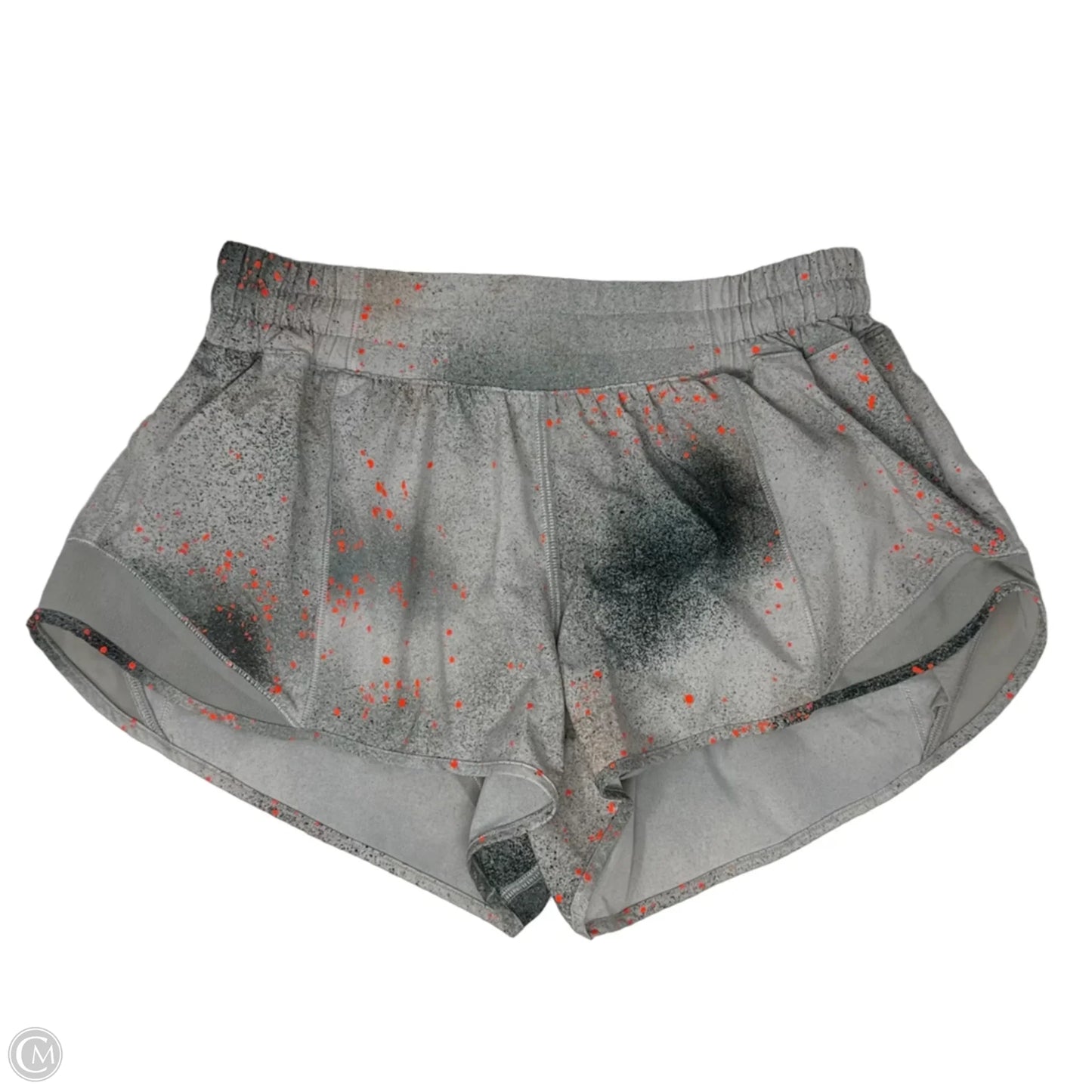 Athletic Shorts By Lululemon In Grey, Green & Orange, Size: 6