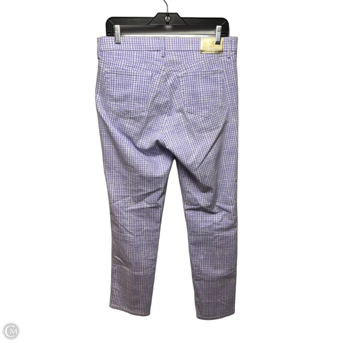 South Ocean High-Rise Skinny Gingham Style Pants Designer By Lilly Pulitzer In Light Lilac Verbena, Size: 10/30