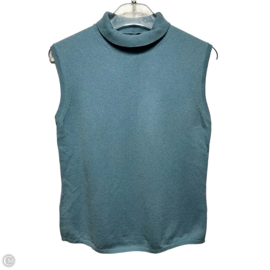Vintage 100% Cashmere Sleeveless Sweater Luxury Designer By Burberry In Blue, Size: L