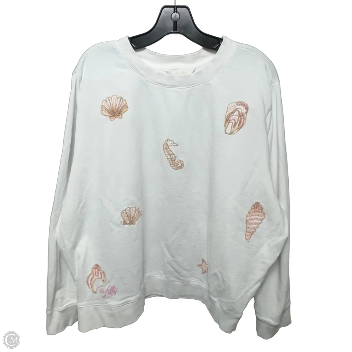 Crew Neck Top Long Sleeve Designer By Lilly Pulitzer In Nautical Print, Size: Xl