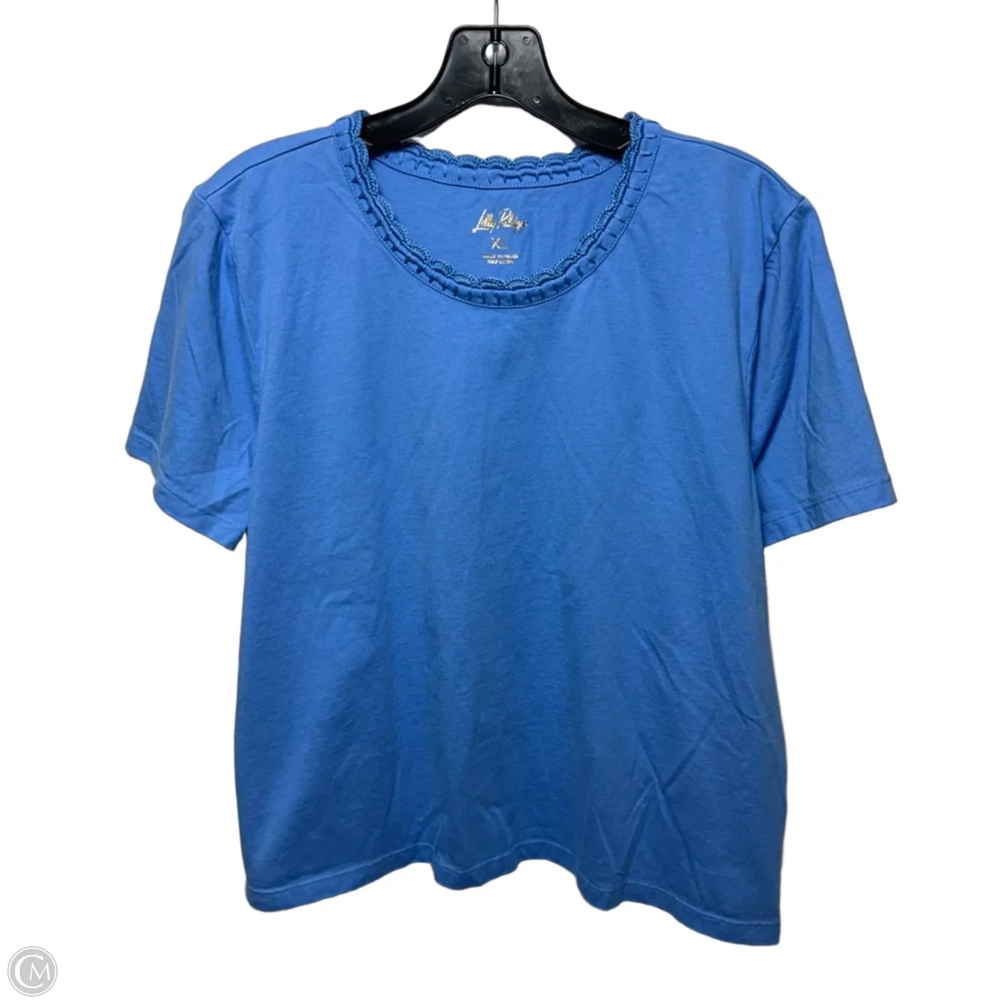 Top Short Sleeve Designer By Lilly Pulitzer In Blue, Size: Xl