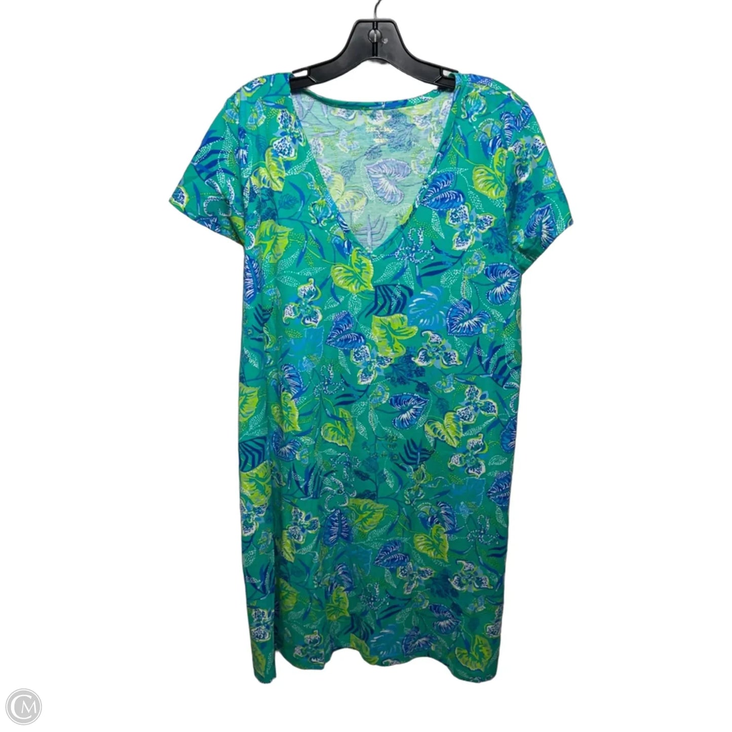 Dress Designer By Lilly Pulitzer In Blue & Green, Size: Xl