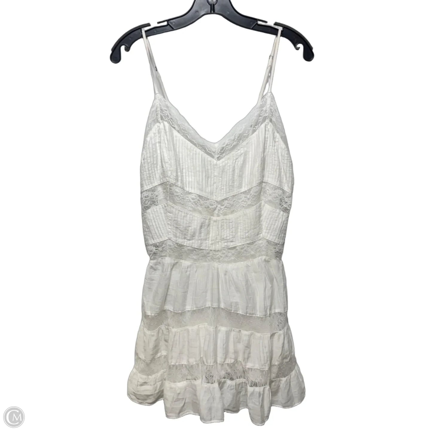 Lace Trim Mini Dress By Free People In White, Size: L