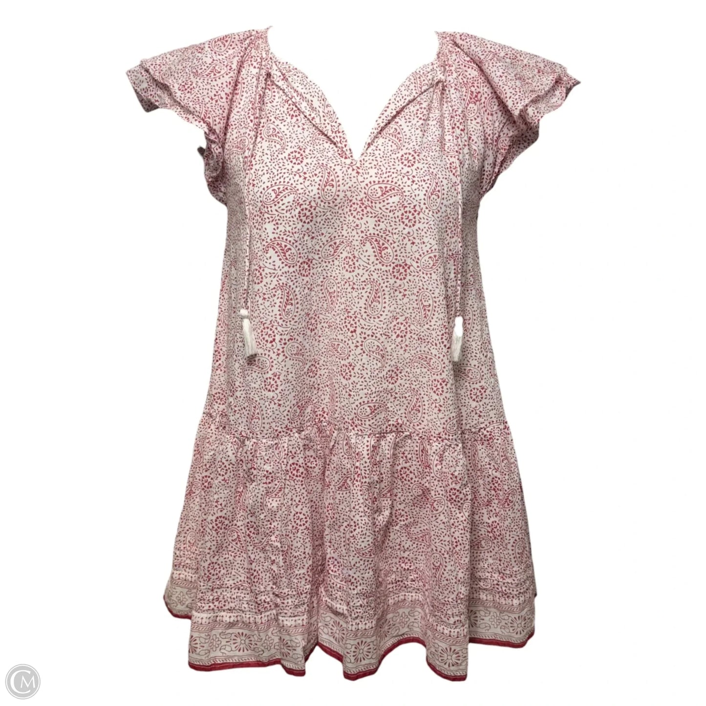 Jaya Mini Dress By Cleobella In Red & White Paisley Ditzy Print, Size: M