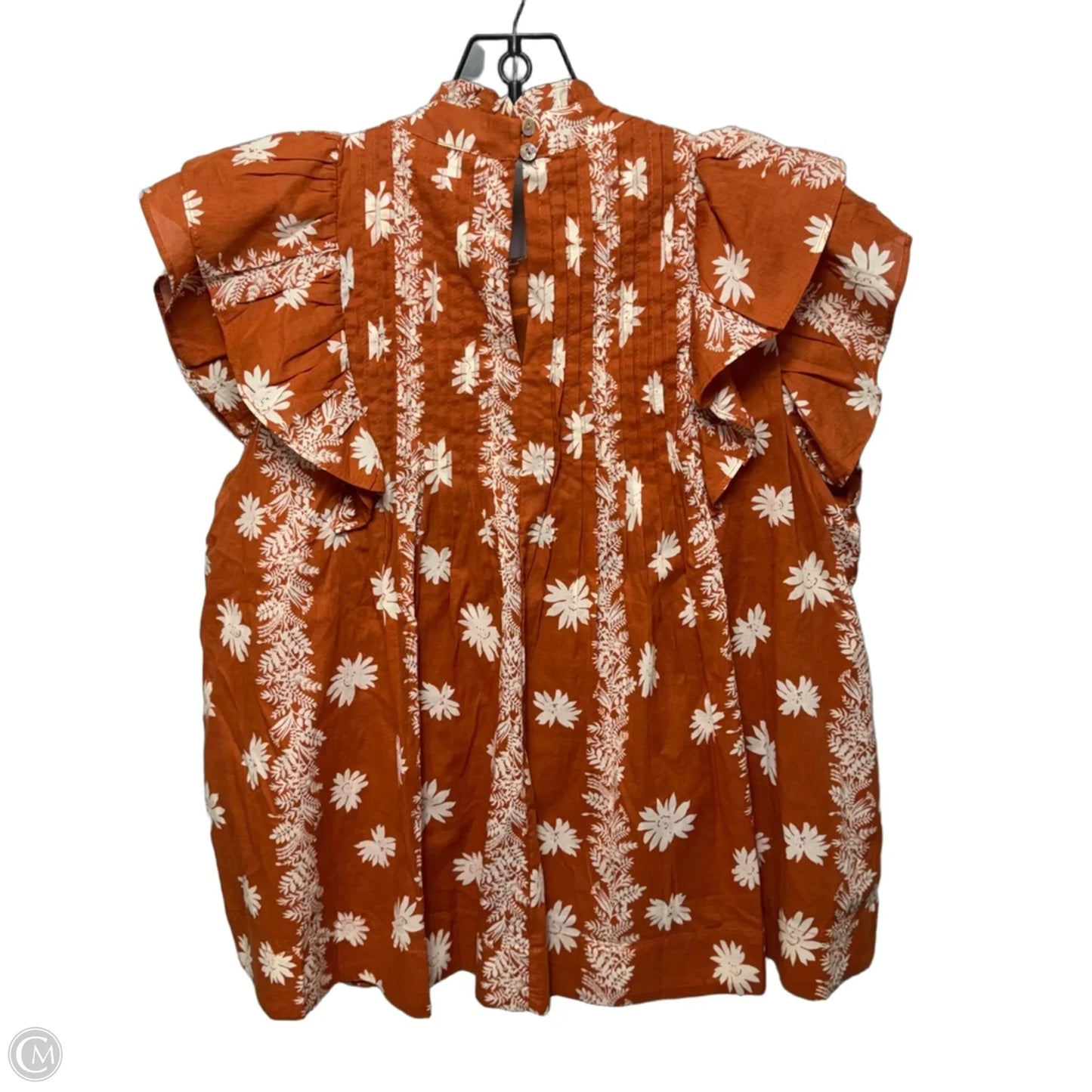 Aubrey Pleated Top Sleeveless By J.marie In Orange, Size: M