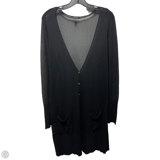 Sheer Sweater Cardigan By Eileen Fisher In Black, Size: L