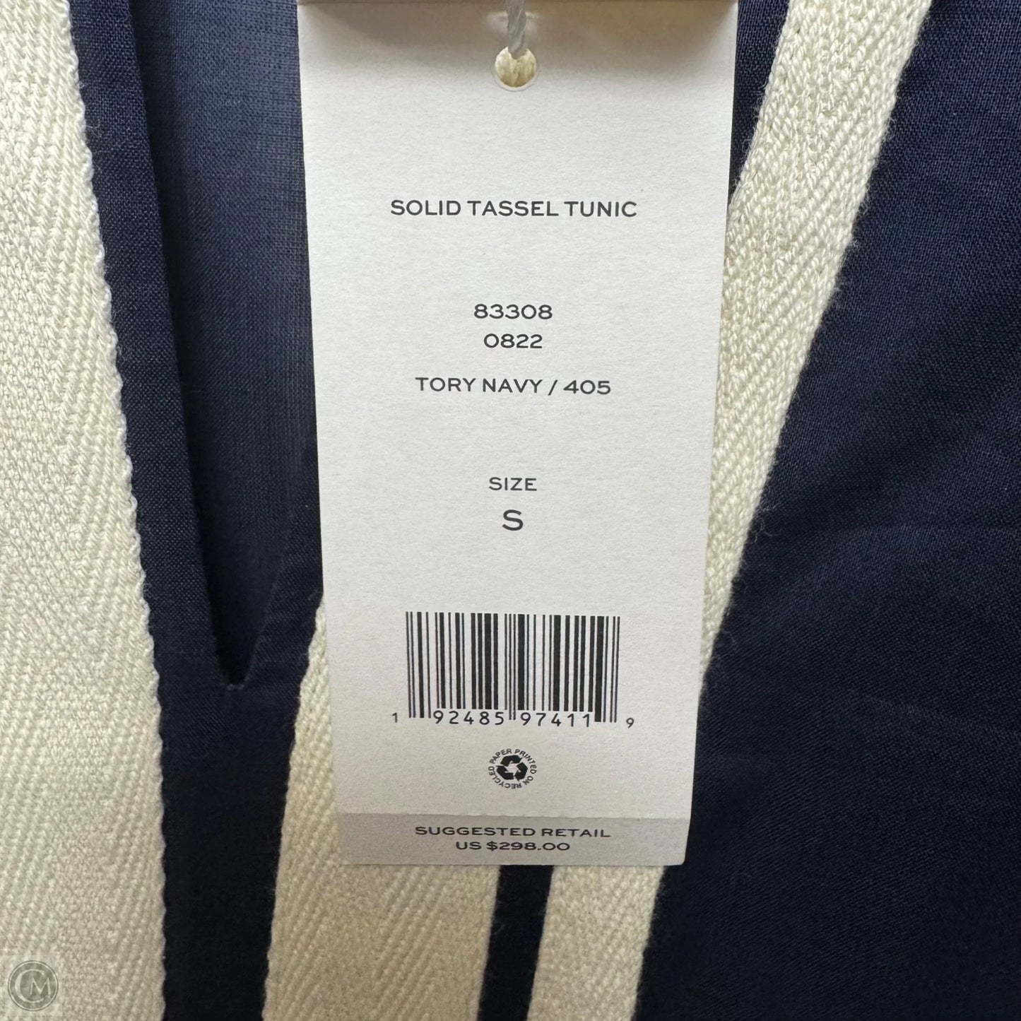 Solid Tassel Tunic Designer By Tory Burch In Tory Navy, Size: S