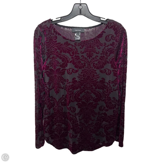 Top Long Sleeve By Karen Kane In Maroon, Size: S