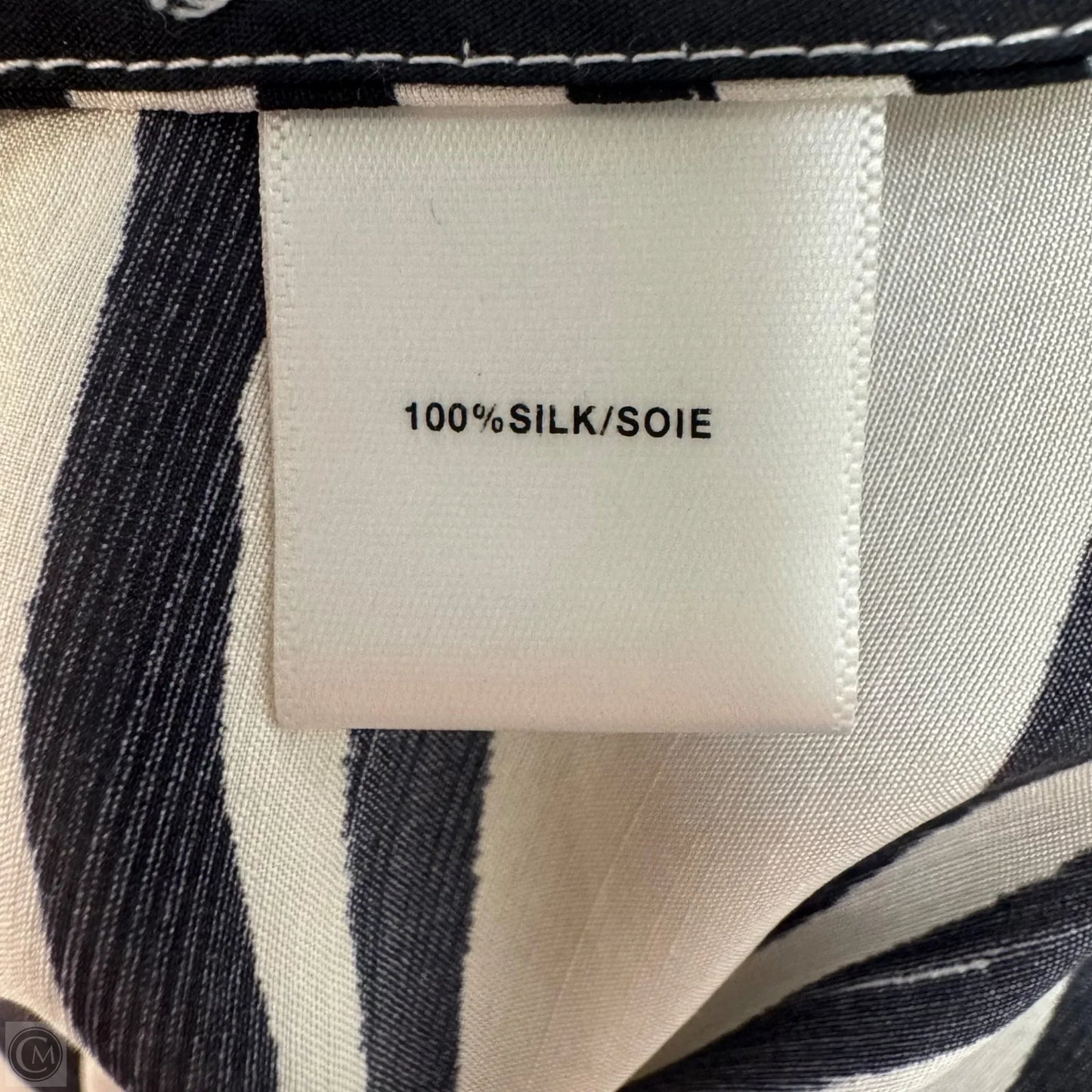 Silk Top Short Sleeve Designer By Lafayette 148 In Zebra Print, Size: 14