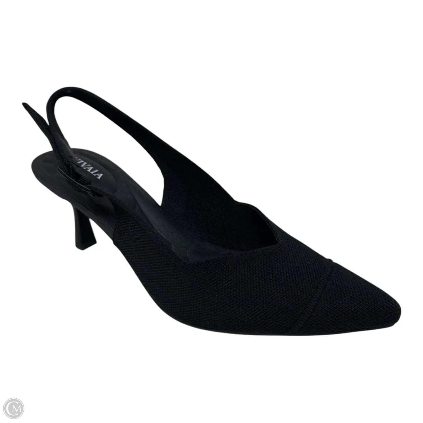 Knit Slingback Shoes Heels Kitten By Vivaia In Black, Size: 10.5 (40.5)