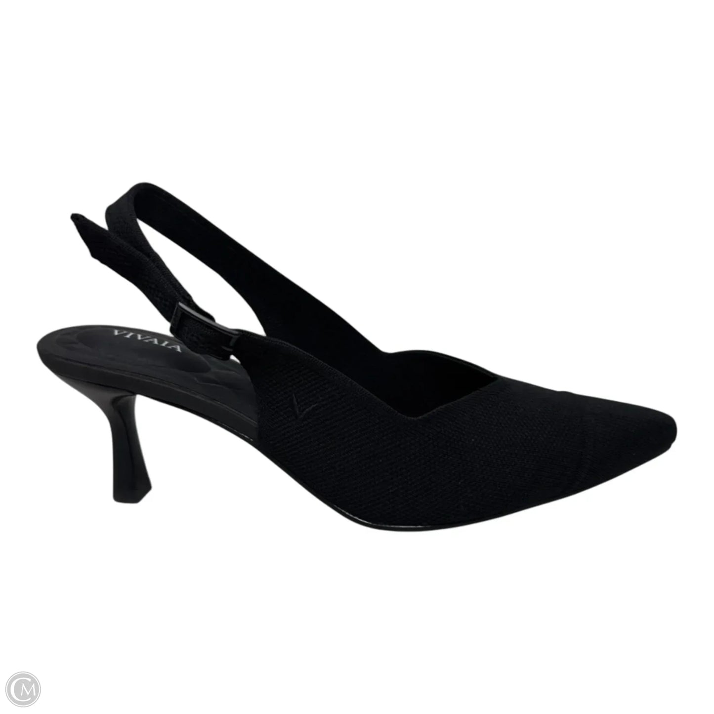 Knit Slingback Shoes Heels Kitten By Vivaia In Black, Size: 10.5 (40.5)