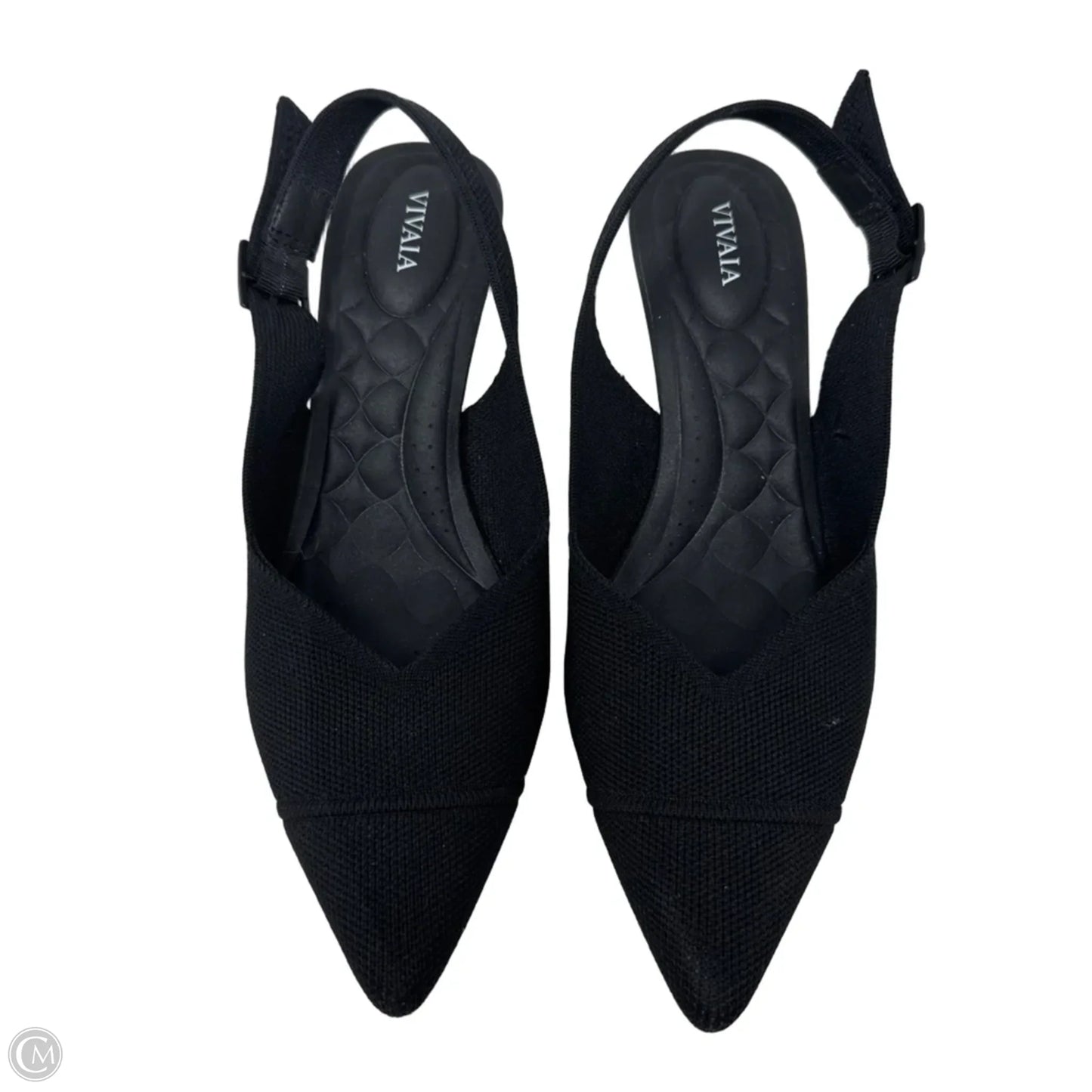 Knit Slingback Shoes Heels Kitten By Vivaia In Black, Size: 10.5 (40.5)