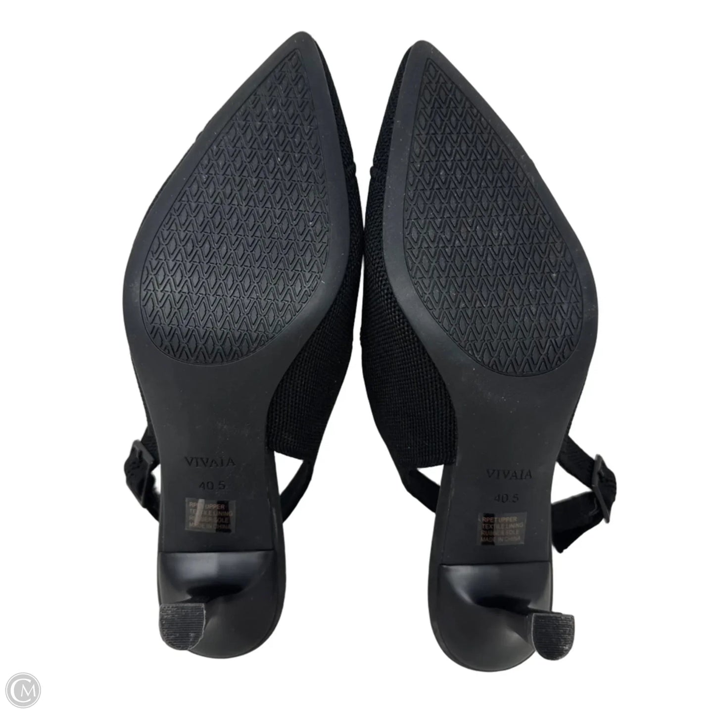 Knit Slingback Shoes Heels Kitten By Vivaia In Black, Size: 10.5 (40.5)