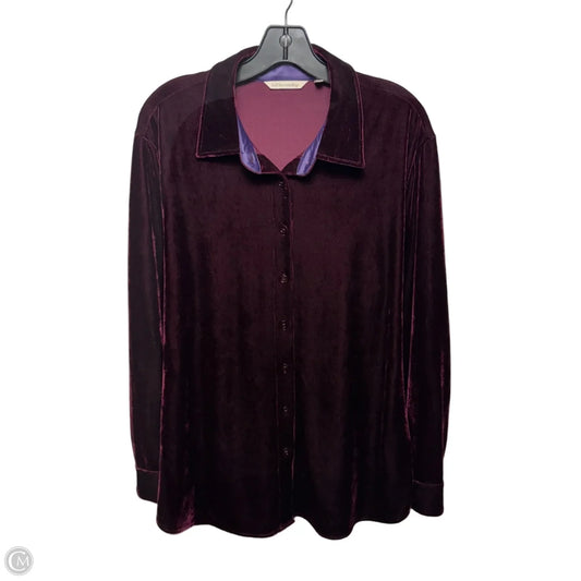 Top Long Sleeve By Soft Surroundings In Maroon, Size: Xlp