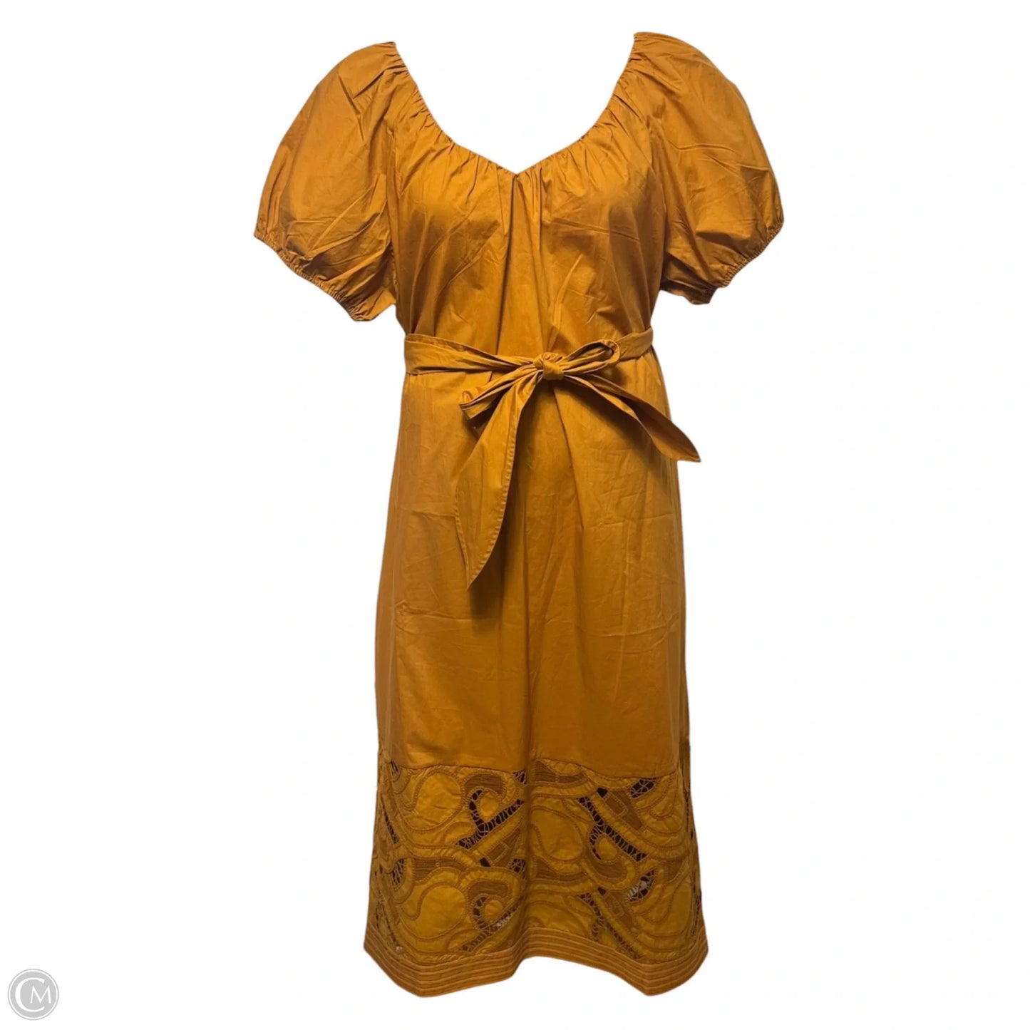 Embroidered Hem Dress Casual Maxi By Banana Republic In Gold, Size: L