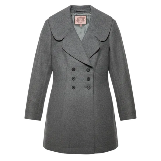 Vintage Y2K Wool-Cashmere Coat By Juicy Couture In Grey, Size: M