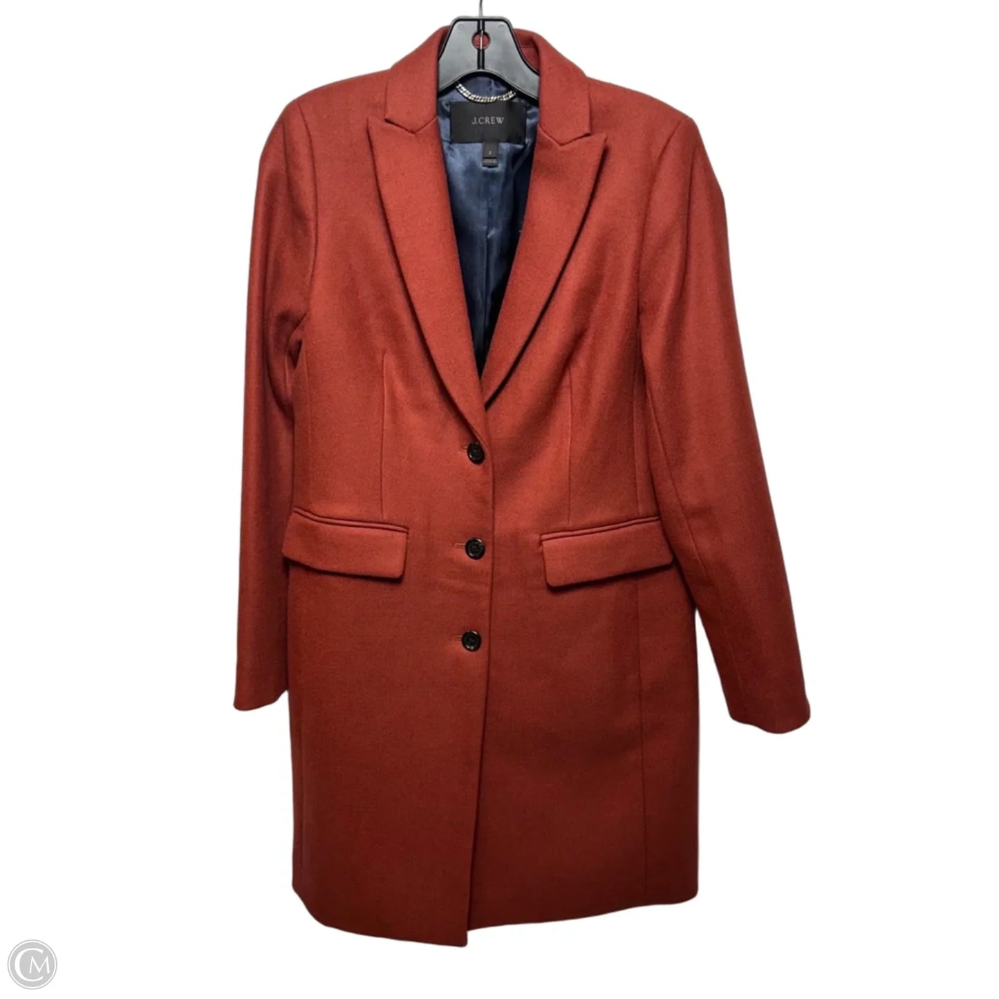 Parke Wool Topcoat By J. Crew In Dark Cognac, Size: 2