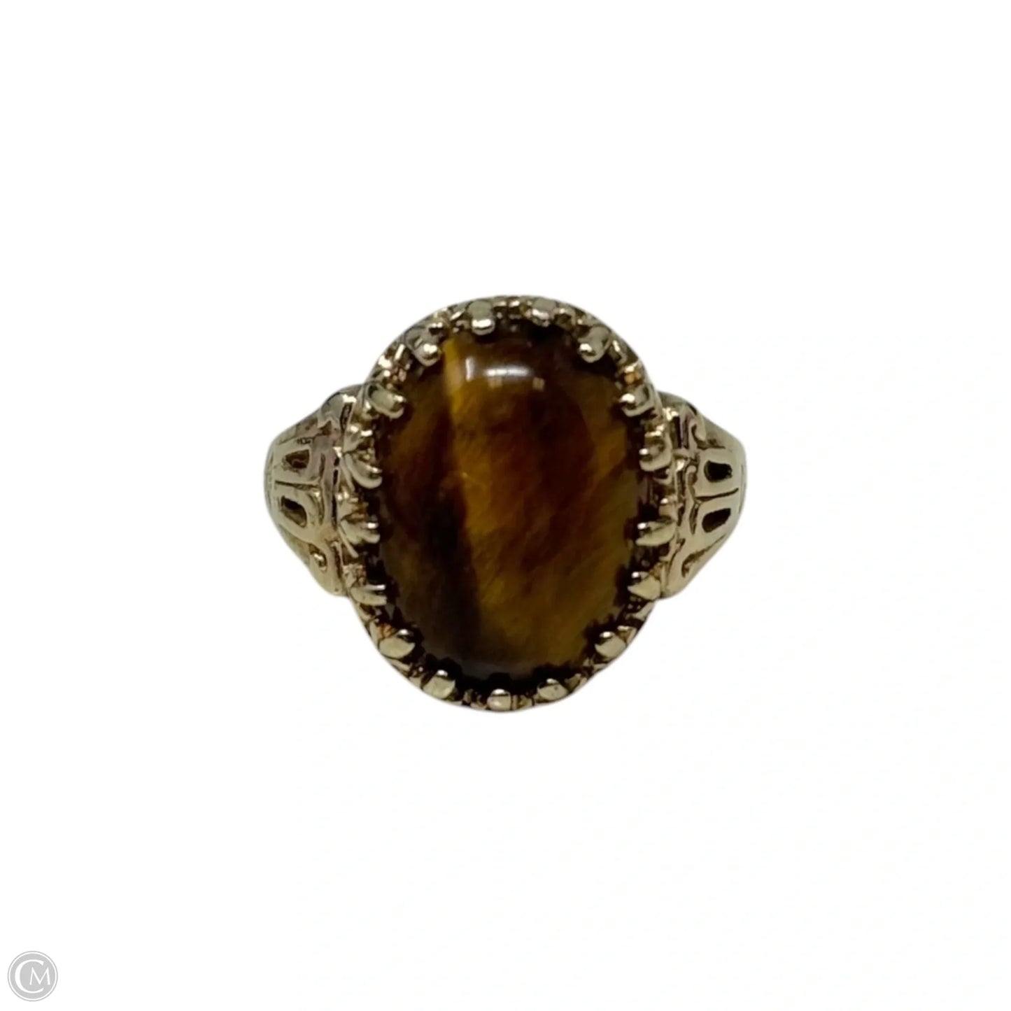 Tigers Eye Ring Statement By Seta, Size: 8