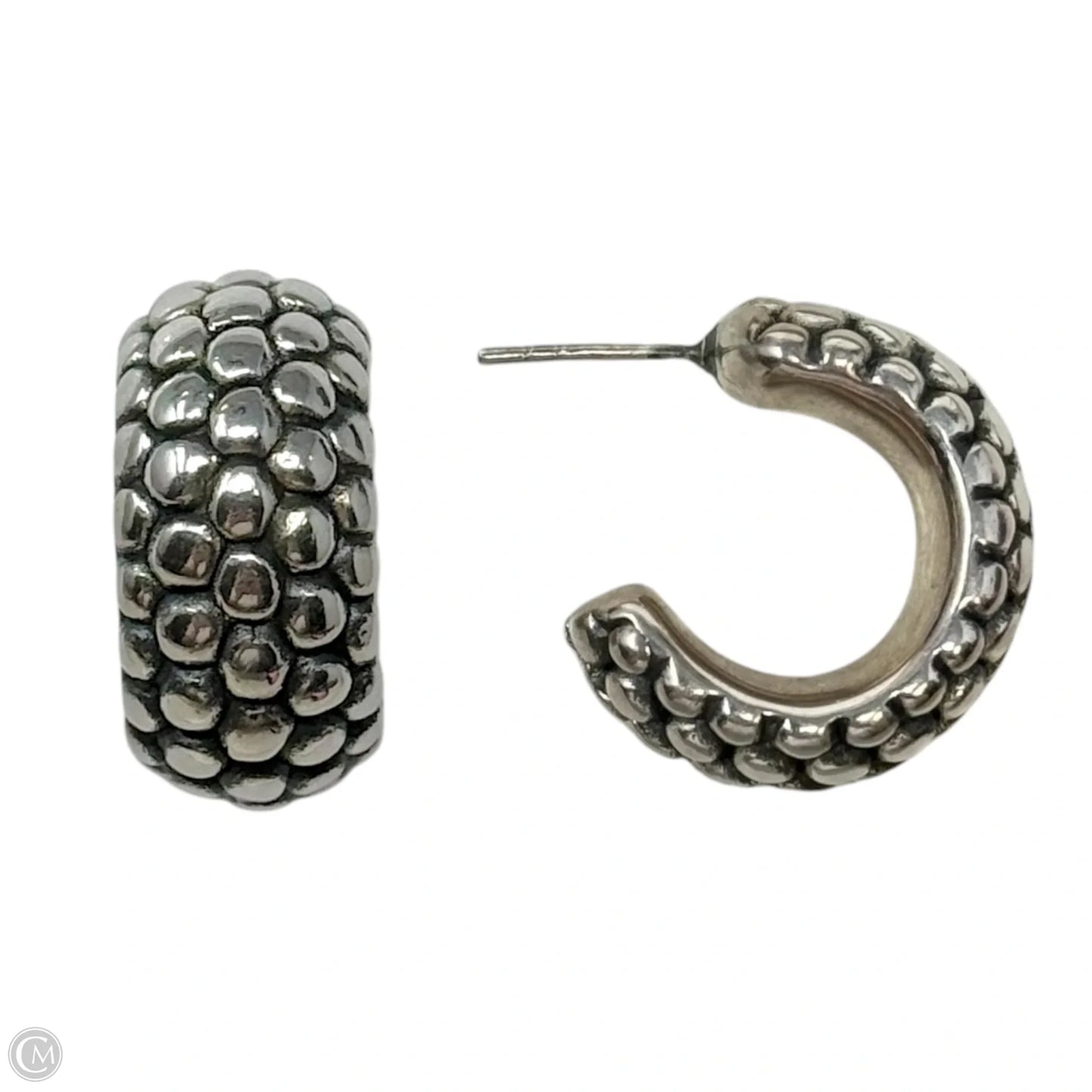 “Caviar” Dot Sterling Silver Hoop Earrings