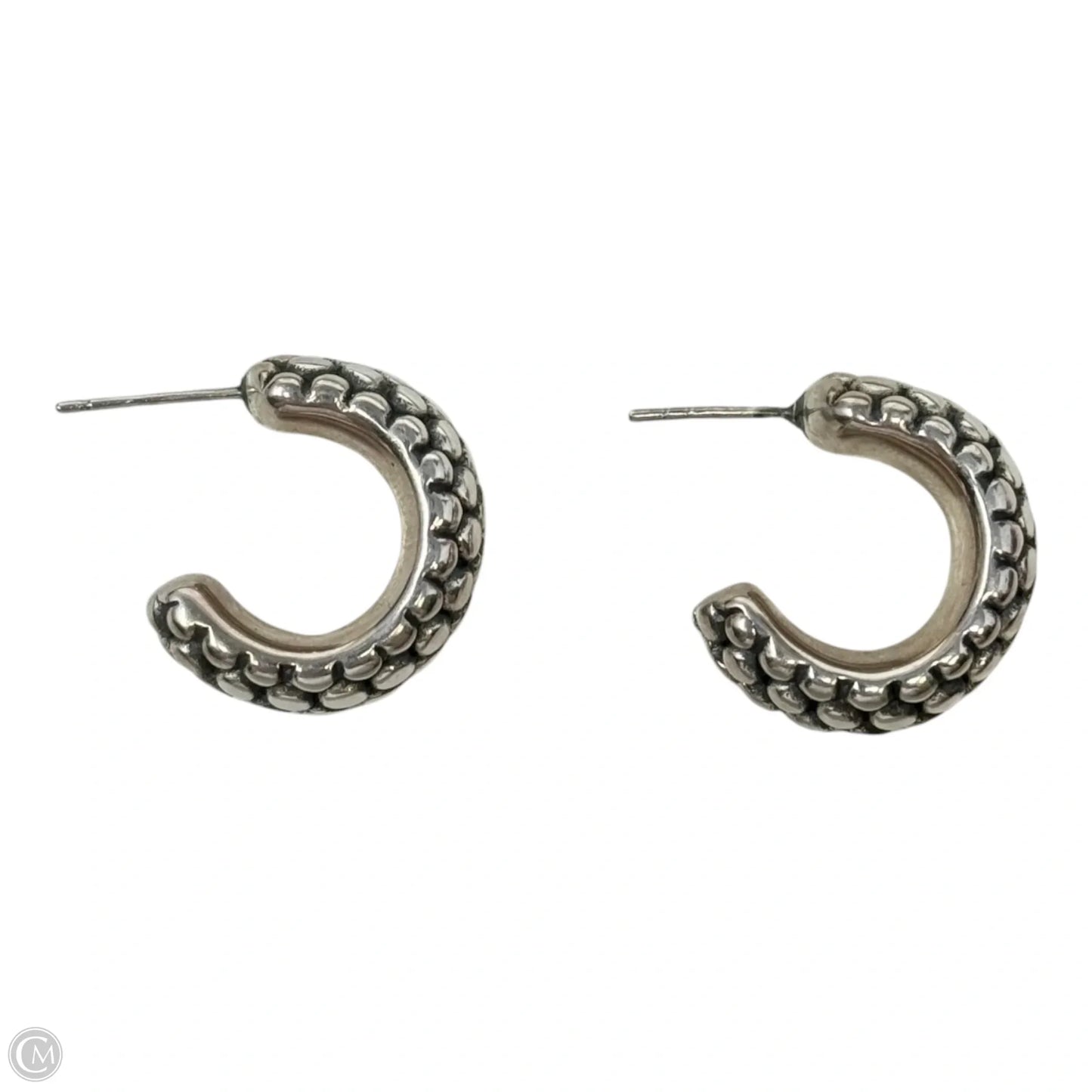 “Caviar” Dot Sterling Silver Hoop Earrings
