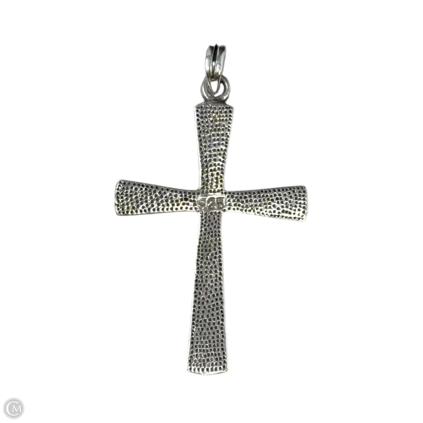 Fire Opal & Sterling Silver Cross Pendant