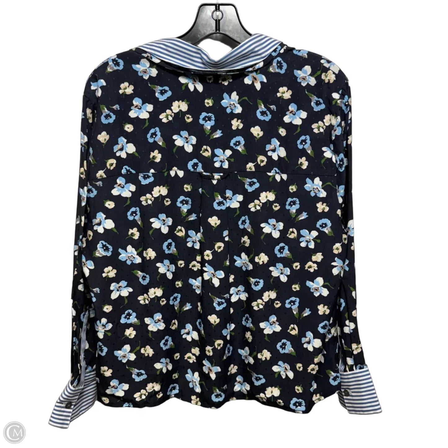 Silk Blend Top Long Sleeve By Veronica Beard In Floral Print, Size: 10